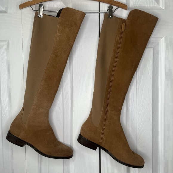 Cole Haan Women Tab Suede tall Knee High riding Boots Size 8 EC‎ - Picture 1 of 11